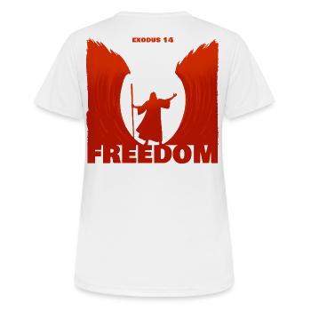 Exode : la liberté - T-shirt respirant Femme - blanc - Dos - AI Model Female 172 dark (172cm)