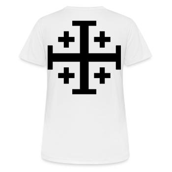 Crusader Cross - Women's Breathable T-Shirt - white - Back - AI Model Female 172 dark (172cm)