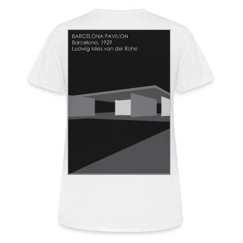 Architecture moderne : Pavillon de Barcelone - T-shirt respirant Femme - blanc - Dos - AI Model Female 172 dark (172cm)