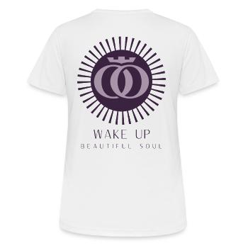WAKE UP BEAUTIFUL SOUL - Women's Breathable T-Shirt - white - Back - AI Model Female 172 dark (172cm)