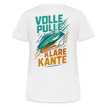 Volle Pulle Klare Kante Biker Shirt - Frauen T-Shirt atmungsaktiv - Weiß - Hinten - AI Model Female 172 dark (172cm)