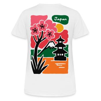 Sakura Tempel am See Japan - Frauen T-Shirt atmungsaktiv - Weiß - Hinten - AI Model Female 172 dark (172cm)