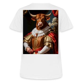 Majestätischer Stier – König des Barocks - Frauen T-Shirt atmungsaktiv - Weiß - Hinten - AI Model Female 172 dark (172cm)