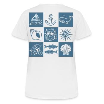 Nautisch-Graphisches Marine-Kollegium mit dem Weihnachtsmann - Frauen T-Shirt atmungsaktiv - Weiß - Hinten - AI Model Female 172 dark (172cm)