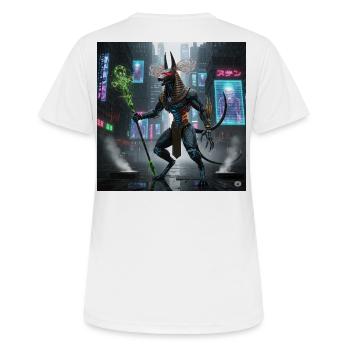 Anubis mécano en néon urbain - T-shirt respirant Femme - blanc - Dos - AI Model Female 172 dark (172cm)