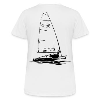 RS aero sailing dinghy sailboat regatta sailing sport - Women's Breathable T-Shirt - white - Back - AI Model Female 172 dark (172cm)