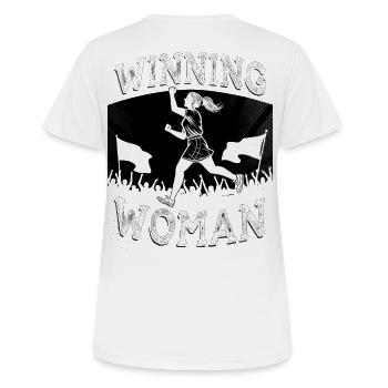 Winning Woman Run - Frauen T-Shirt atmungsaktiv - Weiß - Hinten - AI Model Female 172 dark (172cm)