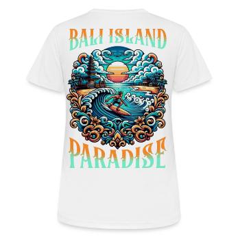 Île de Bali - T-shirt respirant Femme - blanc - Dos - AI Model Female 172 dark (172cm)