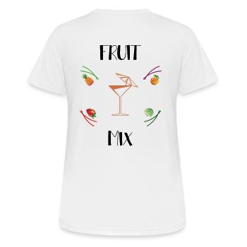 fruit mix - Frauen T-Shirt atmungsaktiv - Weiß - Hinten - AI Model Female 172 dark (172cm)