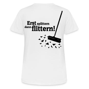 Polterabend - Frauen T-Shirt atmungsaktiv - Weiß - Hinten - AI Model Female 172 dark (172cm)