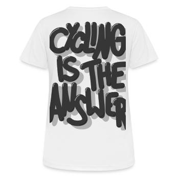 Le vélo est la solution - T-shirt respirant Femme - blanc - Dos - AI Model Female 172 dark (172cm)