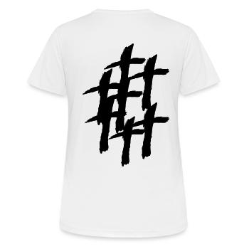 Abstract Grunge Crosses Gothic Streetwear - Women's Breathable T-Shirt - white - Back - AI Model Female 172 dark (172cm)