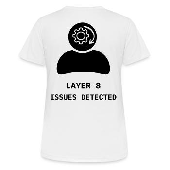 LAYER 8 ISSUES DETECTED - Women's Breathable T-Shirt - white - Back - AI Model Female 172 dark (172cm)