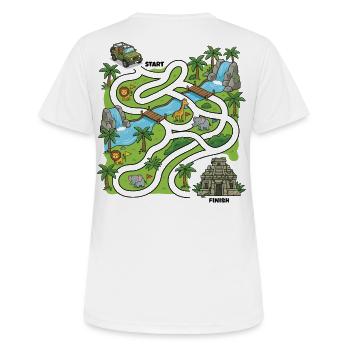 Labyrinthe de safari dans la jungle - T-shirt respirant Femme - blanc - Dos - AI Model Female 172 dark (172cm)