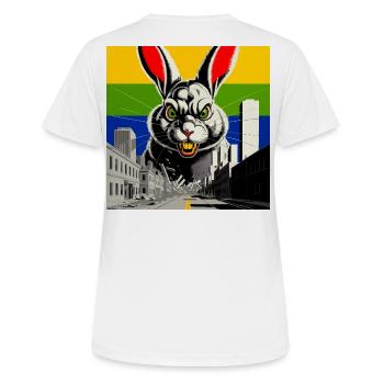 Monsterhase Wut - Frauen T-Shirt atmungsaktiv - Weiß - Hinten - AI Model Female 172 dark (172cm)