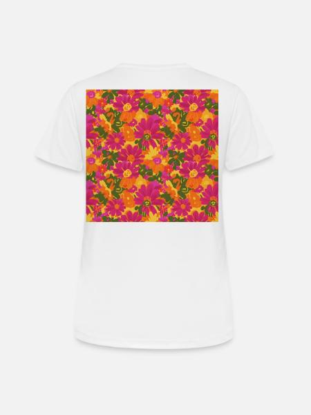 60s-flower-power-vibe-pattern - Women's Breathable T-Shirt - white