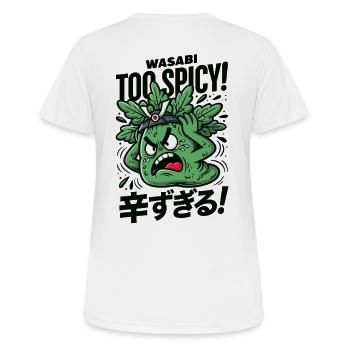 Zu scharf: Grüne Chili König - Frauen T-Shirt atmungsaktiv - Weiß - Hinten - AI Model Female 172 dark (172cm)