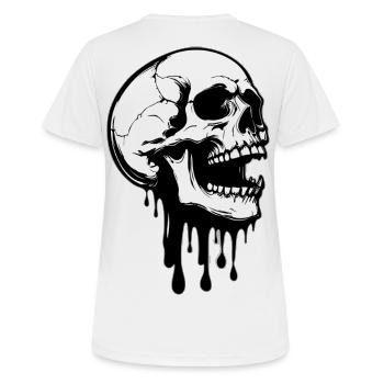 Melting Skull Graphic - Women's Breathable T-Shirt - white - Back - AI Model Female 172 dark (172cm)