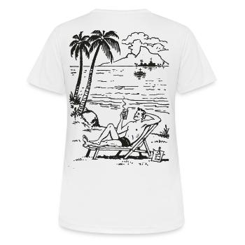 Strandabend Palmen Meer Silhouette - Frauen T-Shirt atmungsaktiv - Weiß - Hinten - AI Model Female 172 dark (172cm)