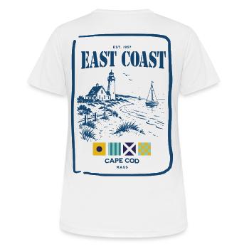 Cape Cod East Coast Leuchtturm & Meer - Frauen T-Shirt atmungsaktiv - Weiß - Hinten - AI Model Female 172 dark (172cm)