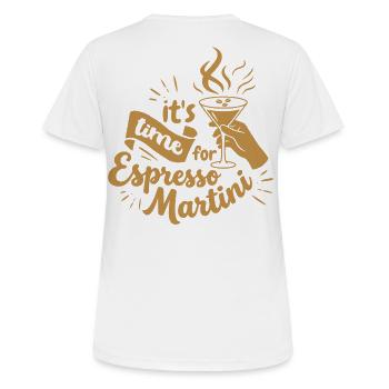 Conception d’un Martini espresso avec détails de lettrage manuel - T-shirt respirant Femme - blanc - Dos - AI Model Female 172 dark (172cm)