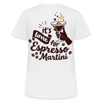 Moment Espresso Martini avec une ambiance lifestyle - T-shirt respirant Femme - blanc - Dos - AI Model Female 172 dark (172cm)