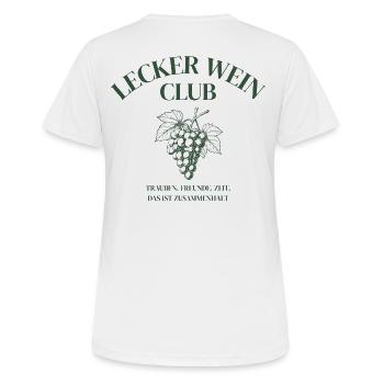 Lecker Wein Club Weinliebhaber Design Geschenk - Frauen T-Shirt atmungsaktiv - Weiß - Hinten - AI Model Female 172 dark (172cm)
