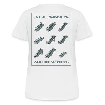 TOUTES LES TAILLES SONT MAGNIFIQUES - Escalators bleu/gris - T-shirt respirant Femme - blanc - Dos - AI Model Female 172 dark (172cm)