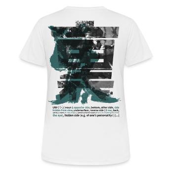URA Omote Large Kanji Budo Martialarts Aikido - Women's Breathable T-Shirt - white - Back - AI Model Female 172 dark (172cm)