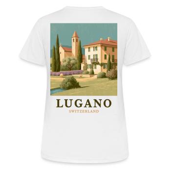 Lugano Villa Panorama - Women's Breathable T-Shirt - white - Back - AI Model Female 172 dark (172cm)