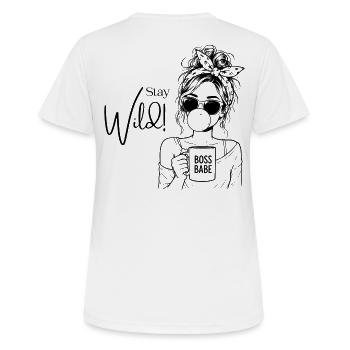 Stay wild - Femme Shirt Coffee Love Statement - T-shirt respirant Femme - blanc - Dos - AI Model Female 172 dark (172cm)