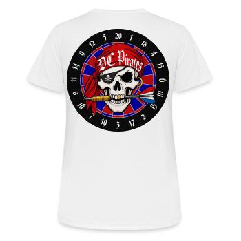 Crâne Pirate sur Dartboard - T-shirt respirant Femme - blanc - Dos - AI Model Female 172 dark (172cm)