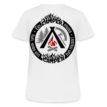 Drôle de camping-car : configuration individuelle 3 couleurs - T-shirt respirant Femme - blanc - Dos - AI Model Female 172 dark (172cm)
