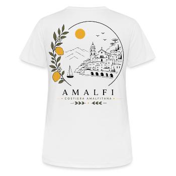 Amalfi Küste - Frauen T-Shirt atmungsaktiv - Weiß - Hinten - AI Model Female 172 dark (172cm)