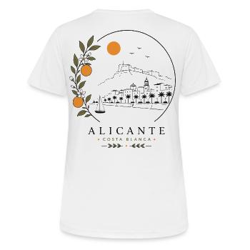 Alicante Küste - Frauen T-Shirt atmungsaktiv - Weiß - Hinten - AI Model Female 172 dark (172cm)