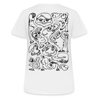 Cartoon Faces - Women's Breathable T-Shirt - white - Back - AI Model Female 172 dark (172cm)