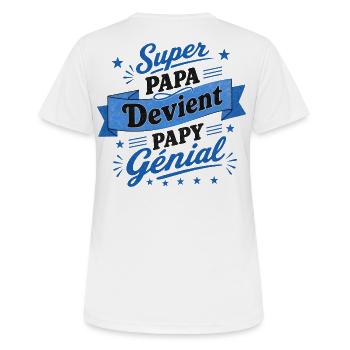 Supervater wird großartiger Opa – Ankündigung - Frauen T-Shirt atmungsaktiv - Weiß - Hinten - AI Model Female 172 dark (172cm)