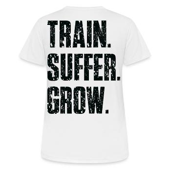 Devise Train Suffer Grow Grunge - Black - T-shirt respirant Femme - blanc - Dos - AI Model Female 172 dark (172cm)