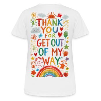 Merci Farbexplosion Wegfrei - T-shirt respirant Femme - blanc - Dos - AI Model Female 172 dark (172cm)