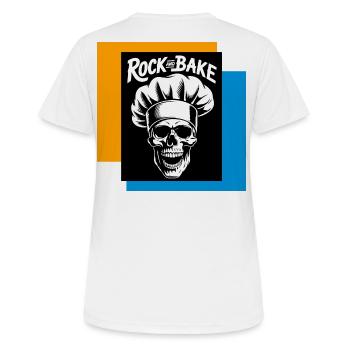 Cuisinier de crânes de roche et pâtisserie - T-shirt respirant Femme - blanc - Dos - AI Model Female 172 dark (172cm)