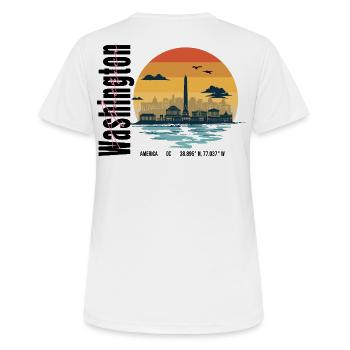 America Washington Sunset Design - Frauen T-Shirt atmungsaktiv - Weiß - Hinten - AI Model Female 172 dark (172cm)