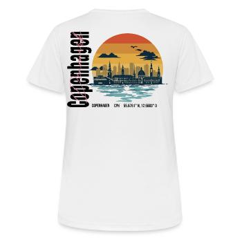 Denmark Copenhagen Skyline Vintage - Frauen T-Shirt atmungsaktiv - Weiß - Hinten - AI Model Female 172 dark (172cm)