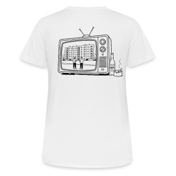 Ostblock TV - Frauen T-Shirt atmungsaktiv - Weiß - Hinten - AI Model Female 172 dark (172cm)