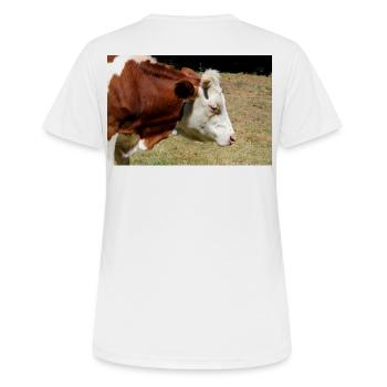 Affiche de vache - T-shirt respirant Femme - blanc - Dos - AI Model Female 172 dark (172cm)