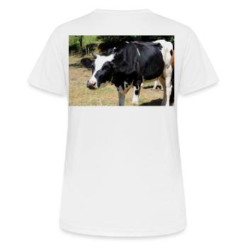 Affiche de vache - T-shirt respirant Femme - blanc - Dos - AI Model Female 172 dark (172cm)