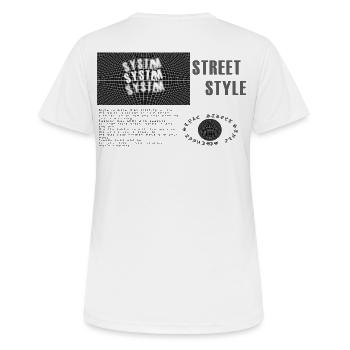 Streetwear Style Kollektion - Frauen T-Shirt atmungsaktiv - Weiß - Hinten - AI Model Female 172 dark (172cm)
