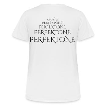 Abstrakter Farbverlauf mit Geometrie - Frauen T-Shirt atmungsaktiv - Weiß - Hinten - AI Model Female 172 dark (172cm)