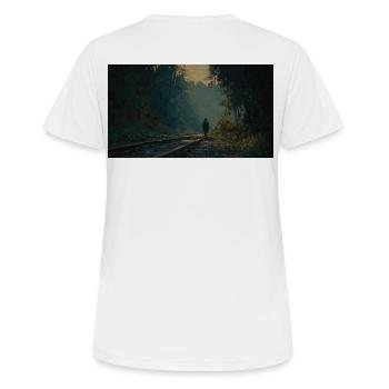 Scène épique près de la voie ferrée - T-shirt respirant Femme - blanc - Dos - AI Model Female 172 dark (172cm)