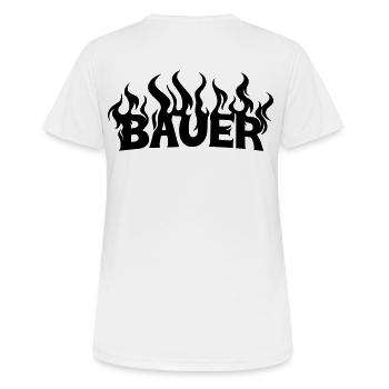 Bauer 2 - Frauen T-Shirt atmungsaktiv - Weiß - Hinten - AI Model Female 172 dark (172cm)