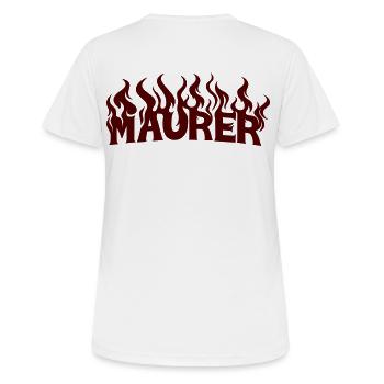 MAURER 2 - Frauen T-Shirt atmungsaktiv - Weiß - Hinten - AI Model Female 172 dark (172cm)